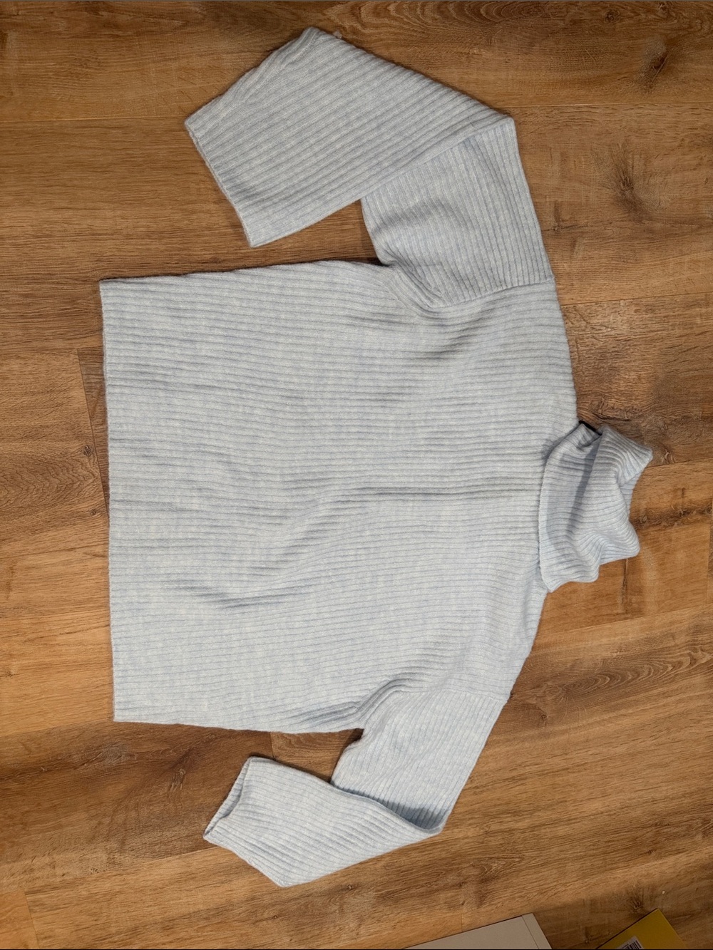 H&M Light blue Ribbed Cowl Neck Sweater